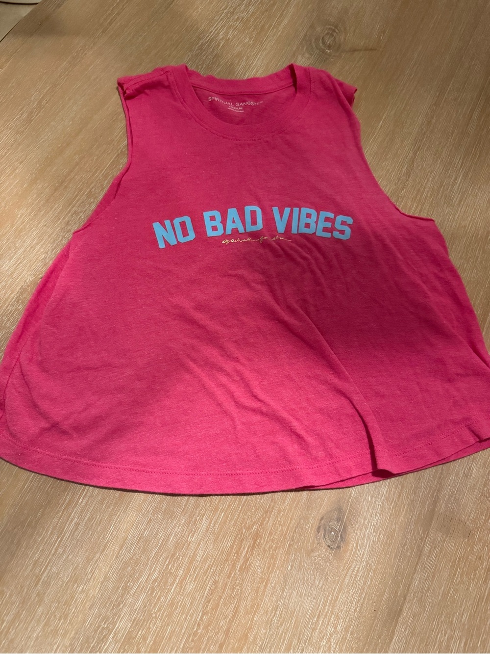 Spiritual Gangster Pink "No Bad Vibes" Tank